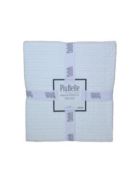 PiuBelle Queen Coverlet Lightweight Cotton Textured 88"x94" Made In Portugal